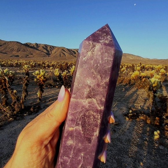 Tall & Chunky Deep Purple Lepidolite Tower-- 9 Inches Tall!!! - Picture 3 of 12